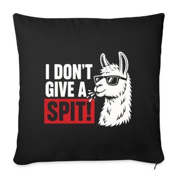 Je m’en fous de la chemise qui dit un lama. - Housse de coussin décorative 45 x 45 cm - noir - Devant