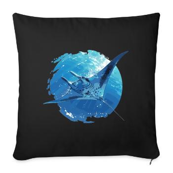 Rays Manta Rays - Sofa pillowcase 17,3'' x 17,3'' (45 x 45 cm) - black - Front