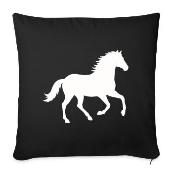 Silhouette of a wild horse - Sofa pillowcase 17,3'' x 17,3'' (45 x 45 cm) - black - Front