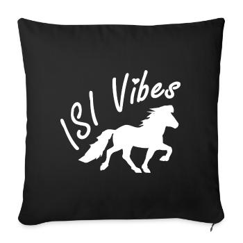 Beautiful Icelandic horse in tölt – ISI Vibes - Sofa pillowcase 17,3'' x 17,3'' (45 x 45 cm) - black - Front