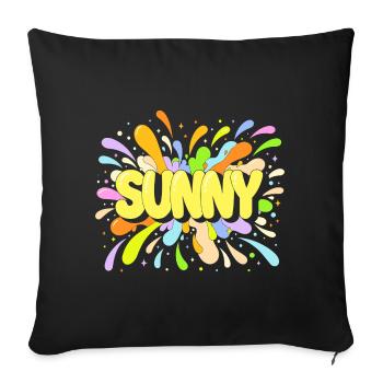 Sunny Burst Multicolor - Sofa pillowcase 17,3'' x 17,3'' (45 x 45 cm) - black - Front