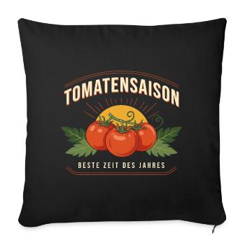 Tomatensaison Frische Retrozeichen - Sofakissenbezug 45 x 45 cm - Schwarz - Vorne