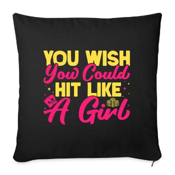 Fan de jeux d’argent que vous aimeriez toucher comme une fille au casino - Housse de coussin décorative 45 x 45 cm - noir - Devant