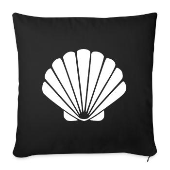 Cadeau de voyage Vacances Plage Scallop Shell - Housse de coussin décorative 45 x 45 cm - noir - Devant