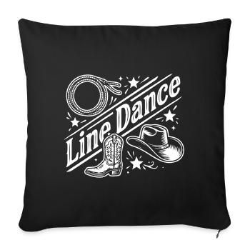 Line Dance Western Boots & Hat - Sofakissenbezug 45 x 45 cm - Schwarz - Vorne