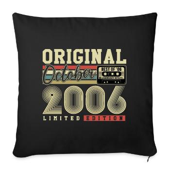 Original octobre 2006 – 20e anniversaire Rétro - Housse de coussin décorative 45 x 45 cm - noir - Devant