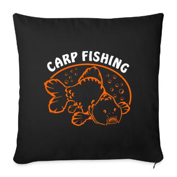 Fische_angeln_002_carp_fishing - Sofa pillowcase 17,3'' x 17,3'' (45 x 45 cm) - black - Front