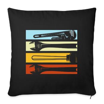 Anlagenmechaniker SHK Sanitär Heizung Handwerk - Sofakissenbezug 45 x 45 cm - Schwarz - Vorne