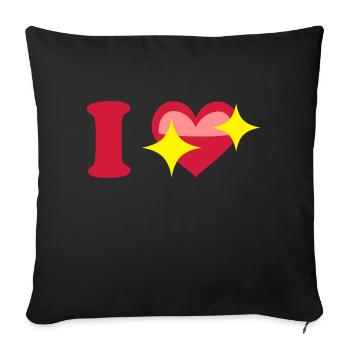 I love - Sofakissenbezug 45 x 45 cm - Schwarz - Vorne