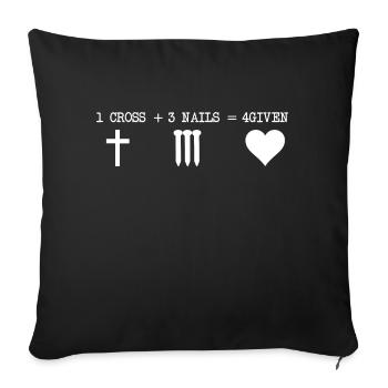 1 CROSS + 3 NAILS + 4GIVES - Sofa pillowcase 17,3'' x 17,3'' (45 x 45 cm) - black - Front