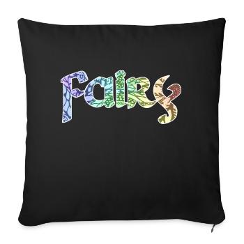 Fairy romantische Schrift - Sofakissenbezug 45 x 45 cm - Schwarz - Vorne
