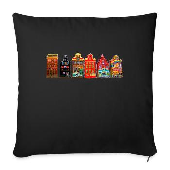 hot spot Amsterdam - Sofa pillowcase 17,3'' x 17,3'' (45 x 45 cm) - black - Front