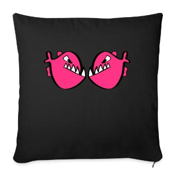 Red piranhas - Sofa pillowcase 17,3'' x 17,3'' (45 x 45 cm) - black - Front