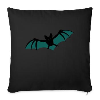 bats flying - Sofa pillowcase 17,3'' x 17,3'' (45 x 45 cm) - black - Front