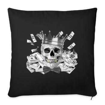 Tete de mort - Housse de coussin décorative 45 x 45 cm - noir - Devant