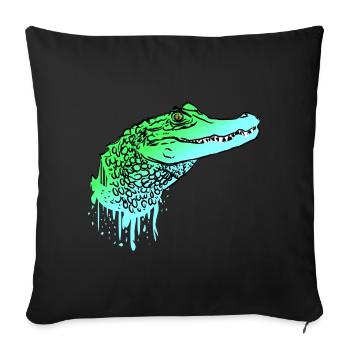 Crocodile crocodile lézard crocodile - Housse de coussin décorative 45 x 45 cm - noir - Devant