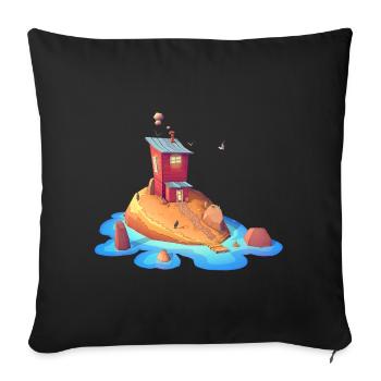 Little Island - Sofa pillowcase 17,3'' x 17,3'' (45 x 45 cm) - black - Front