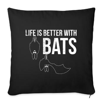 bat - Sofa pillowcase 17,3'' x 17,3'' (45 x 45 cm) - black - Front