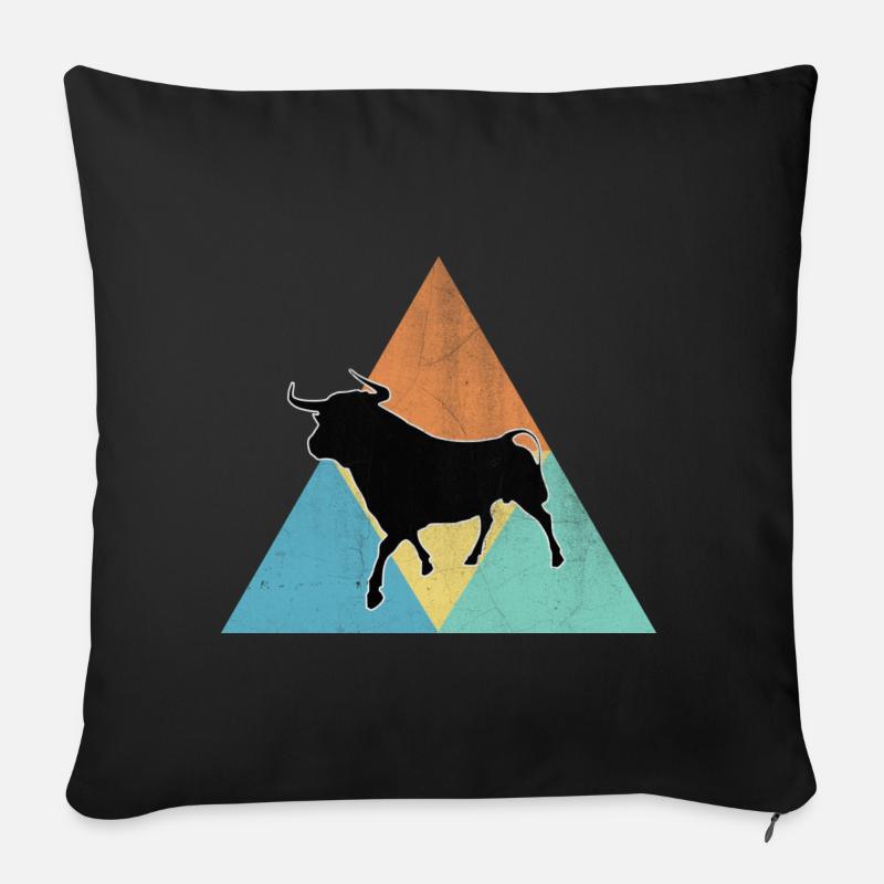Stier - Sofakissenbezug 45 x 45 cm - Schwarz