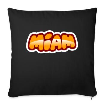 emoji expression miam.png - Housse de coussin décorative 45 x 45 cm - noir - Devant