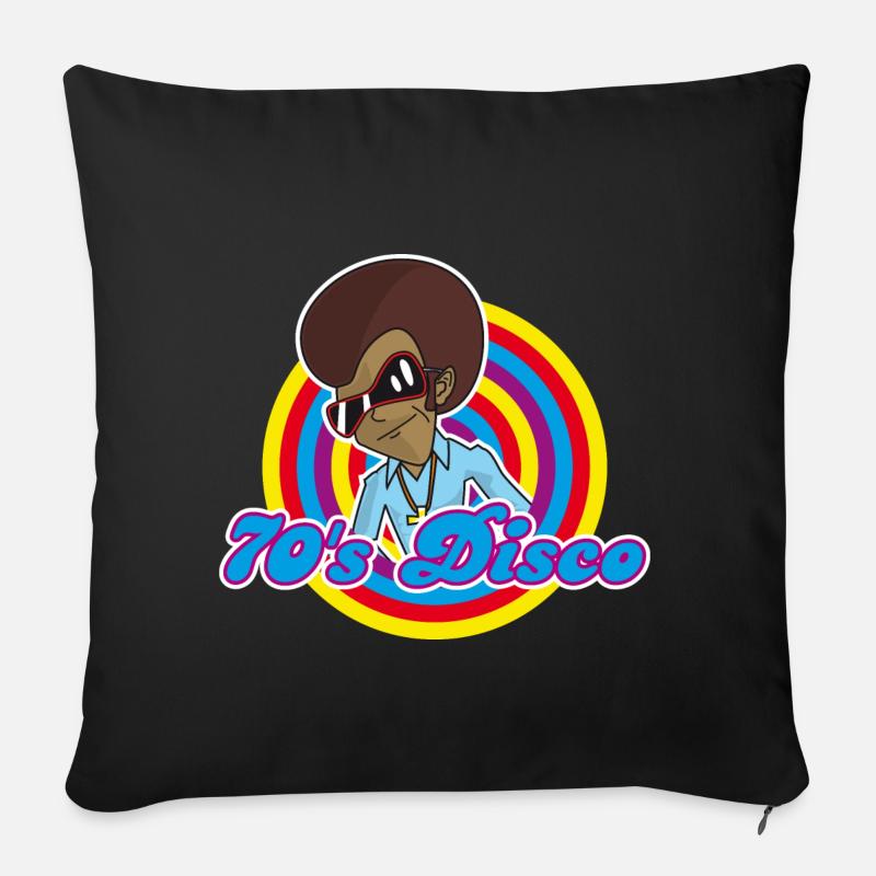 70's Disco - Sofakissenbezug 45 x 45 cm - Schwarz