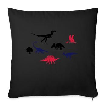 Des dinosaures pour les enfants - Housse de coussin décorative 45 x 45 cm - noir - Devant