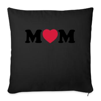 Mom heart - Sofa pillowcase 17,3'' x 17,3'' (45 x 45 cm) - black - Front
