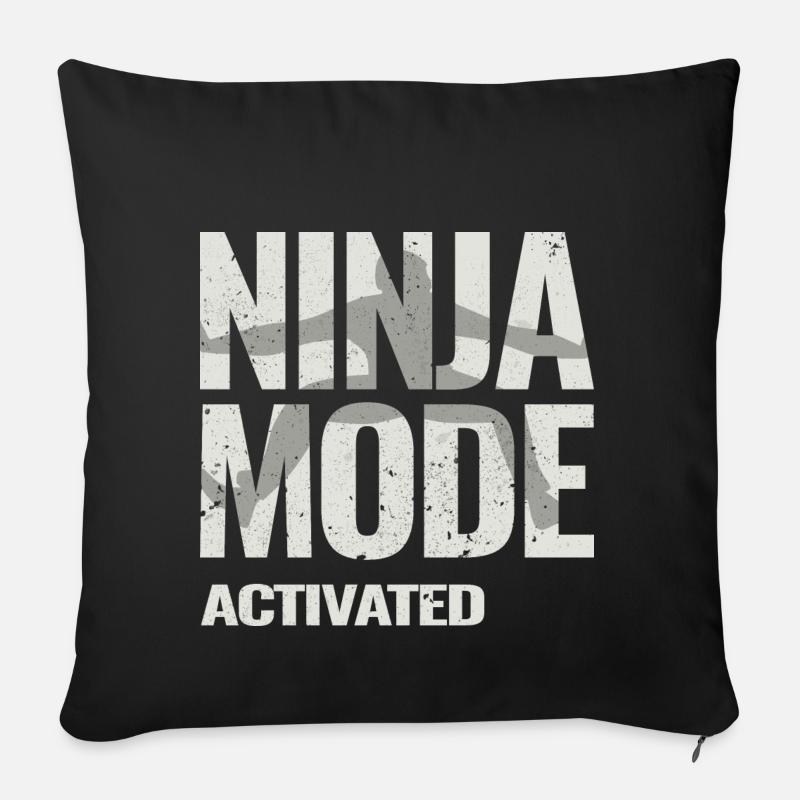 Ninja Warrior - Mode Ninja activé - Housse de coussin décorative 45 x 45 cm - noir