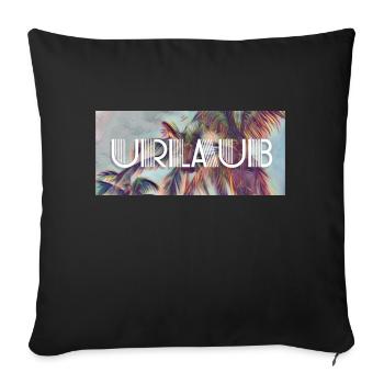 Urlaub unter Palmen - Sofakissenbezug 45 x 45 cm - Schwarz - Vorne