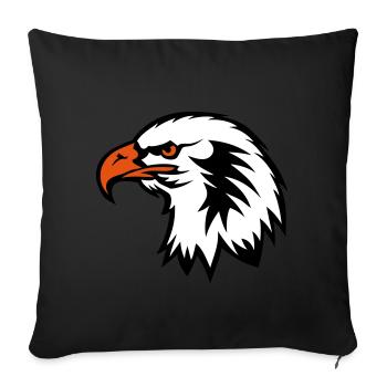 Adlerkopf-Zeichnungsgesichtkarikatur 702 - Sofakissenbezug 45 x 45 cm - Schwarz - Vorne