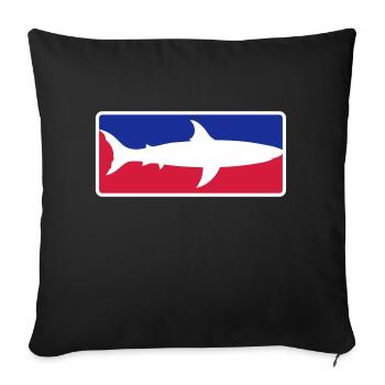 red blue sport shark button frame shield black sc - Sofa pillowcase 17,3'' x 17,3'' (45 x 45 cm) - black - Front