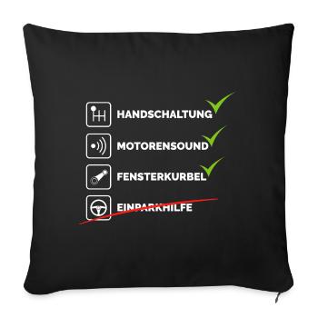 auto automobil oldtimer youngtimer Schaltung Autos - Sofakissenbezug 45 x 45 cm - Schwarz - Vorne