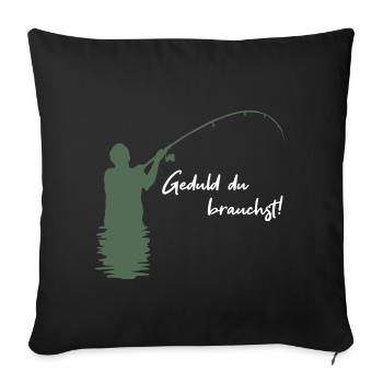 pêcheur à la ligne - Housse de coussin décorative 45 x 45 cm - noir - Devant
