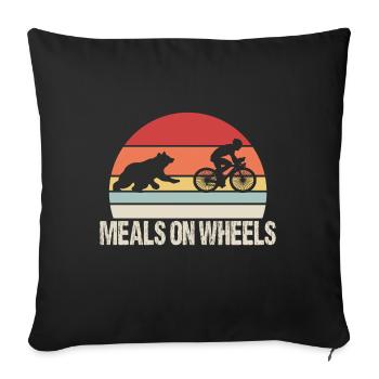 funny bicycle racing bike bear - Sofa pillowcase 17,3'' x 17,3'' (45 x 45 cm) - black - Front