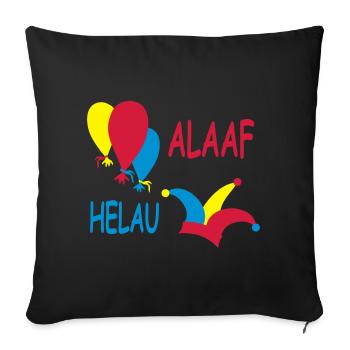 Colorful carnival and clown illustration - Sofa pillowcase 17,3'' x 17,3'' (45 x 45 cm) - black - Front