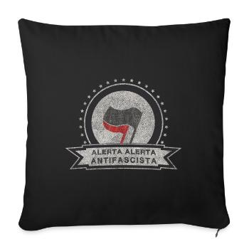 ALERTA ALERTA ANTIFASCISTA DRAPEAU FAHR À GAUCHE - Housse de coussin décorative 45 x 45 cm - noir - Devant