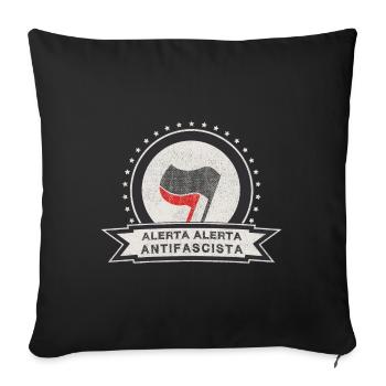 Antifa International antifascista alerta alerta - Housse de coussin décorative 45 x 45 cm - noir - Devant
