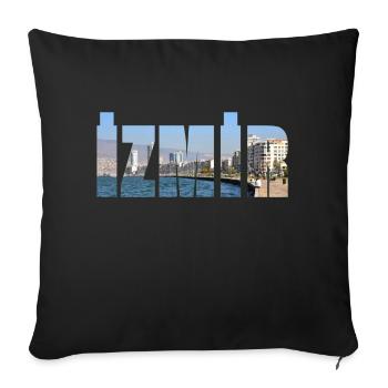 izmir city and sea - Sofa pillowcase 17,3'' x 17,3'' (45 x 45 cm) - black - Front