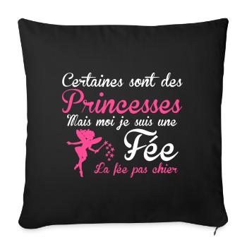 la fée pas chier - Sofa pillowcase 17,3'' x 17,3'' (45 x 45 cm) - black - Front