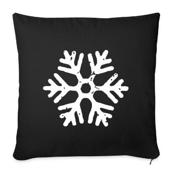 snowflake - Sofa pillowcase 17,3'' x 17,3'' (45 x 45 cm) - black - Front