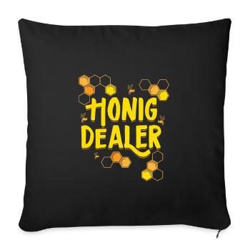 Honig Dealer Imker Bienen Honig Geschenk - Sofakissenbezug 45 x 45 cm - Schwarz - Vorne
