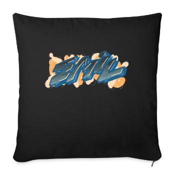 emil graffiti first name - Sofa pillowcase 17,3'' x 17,3'' (45 x 45 cm) - black - Front