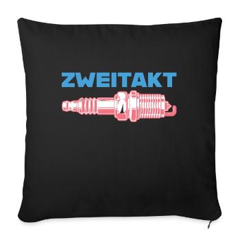 Zweitakt Zündkerze farbig - Sofakissenbezug 45 x 45 cm - Schwarz - Vorne