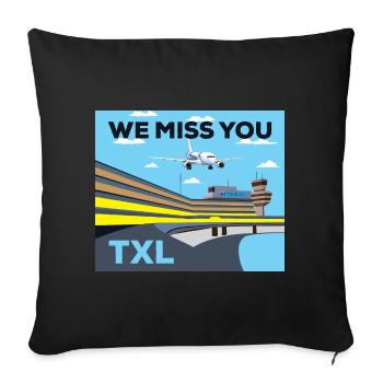 TXL, we miss you, retro - Housse de coussin décorative 45 x 45 cm - noir - Devant