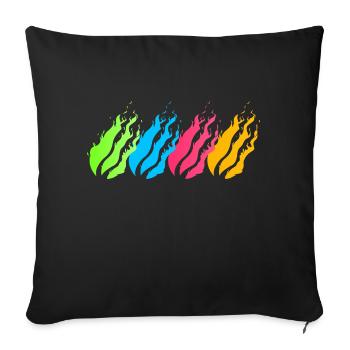 Fireball Neon - Sofa pillowcase 17,3'' x 17,3'' (45 x 45 cm) - black - Front