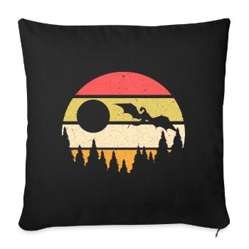 Idée cadeau de jeu de rôle Dragons moyen âge - Housse de coussin décorative 45 x 45 cm - noir - Devant