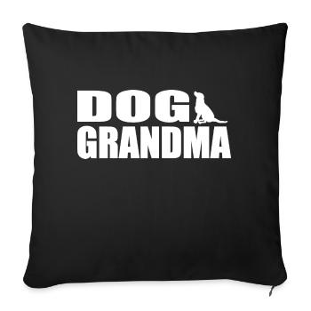 Dog Grandma chien propriétaire de chien cadeau - Housse de coussin décorative 45 x 45 cm - noir - Devant