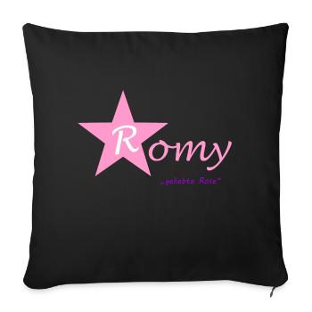 Romy - Sofakissenbezug 45 x 45 cm - Schwarz - Vorne