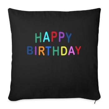 HAPPY BIRTHDAY COLOR - Housse de coussin décorative 45 x 45 cm - noir - Devant