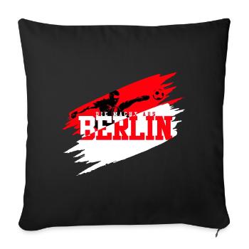 Fußball Berlin - Sofakissenbezug 45 x 45 cm - Schwarz - Vorne